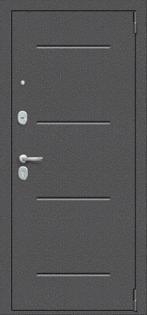Дверь металлическая Порта S 104 Зеркало Антик Серебро/Bianco Veralinga